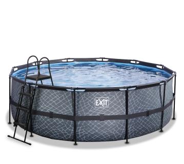 Exit Stahlrahmen Aufstellpool | Grau | 427x122 cm Inkl. Filterpumpe