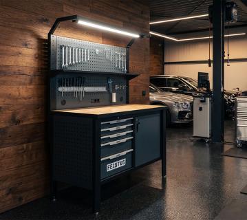FEISTOS Werkstatteinrichtung Luxon | Werkbank mit Lochwand | + Zubehör 