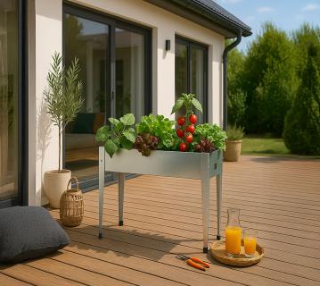 Herstera Garden Metall Hochbeet Urban | Silber | 100x40x84 cm 