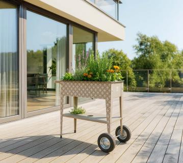 Herstera Garden Metall Hochbeet Barcelona | Taupe | 85x50x80 cm 