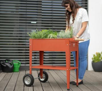 B-WARE Herstera Garden Metall Hochbeet Barcelona | Rostrot | 85x50x80 cm 