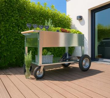 Herstera Garden Metall Hochbeet Swivel | Silber | 120x60x84 cm 