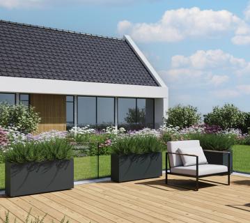 B-WARE Herstera Garden Cube 30 M | hoher Pflanzkübel rechteckig | 30x100x50 cm 