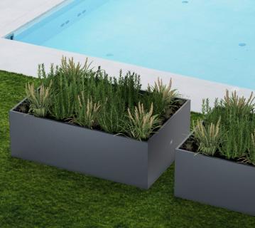 B-WARE Herstera Garden Cube Low XL | flacher Outdoor Pflanzkasten | quadratisch | 750 L 