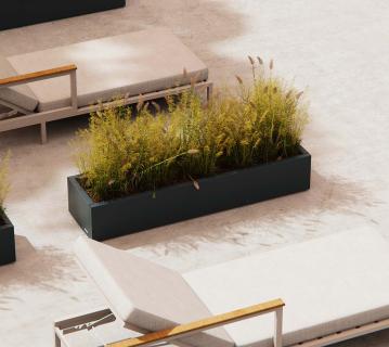 Herstera Garden Cube Xic L | Outdoor Pflanzkübel rechteckig | Anthrazit  | 150x25x40 cm 
