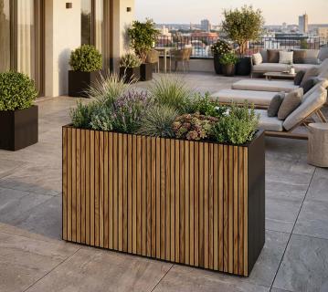 Herstera Garden Deco Planter Divider XL | hoher Pflanzkübel rechteckig | 120x80x40 cm 