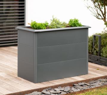 B-WARE Westmann Metall Hochbeet Primus M | Inkl. Schneckenschutz | Anthrazit | 100x50x77 cm 