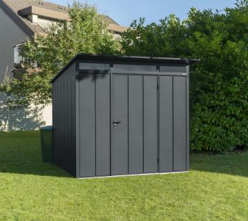 Hörmann Metall Gerätehaus Berry Modern Pultdach | Silber | 114x245x229 cm 