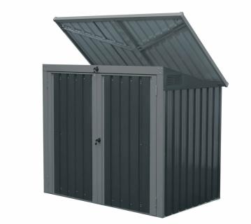 B-WARE Westmann Stahl Mülltonnenbox und Gerätebox | Anthrazit | 101x158x134 cm 