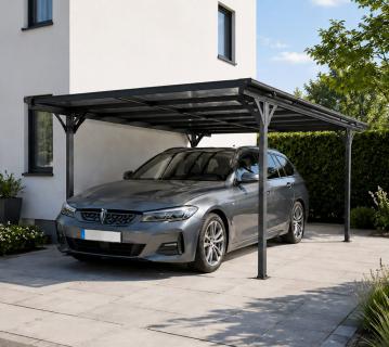 Westmann Aluminium Flachdach Carport Helsinki | Anthrazit | 503x305x232 cm 