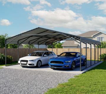 Westmann Carport Kopenhagen L | Metall Doppelcarport | Satteldach 