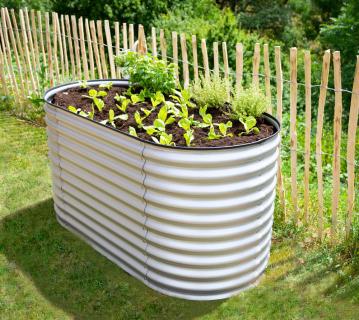 B-WARE Westmann Grow Faster S | kleines Hochbeet aus Metall | Wellblech | SIlber 
