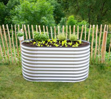 Westmann Grow Faster S | kleines Hochbeet aus Metall | Wellblech | SIlber 