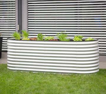 B-WARE Westmann Grow Faster M | Metall Hochbeet aus Wellblech | Silber 