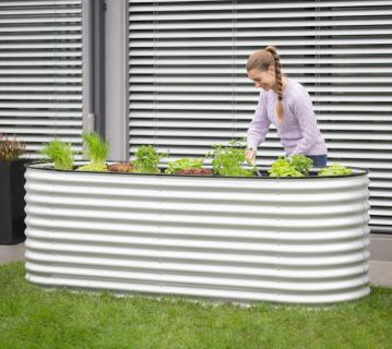 Westmann Grow Faster M | Metall Hochbeet aus Wellblech | Silber 