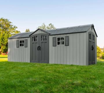 Lifetime Atlas | Kunststoff Gartenhaus mit Boden | Grau | 2,4x6,1 m 