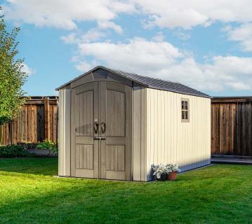 Lifetime Utah | Kunststoff Gerätehaus mit Boden | Grau | 4x2 m 