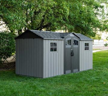 Lifetime Kentucky | Kunststoff Gerätehaus mit Boden | Dunkelgrau | 2x4 m 