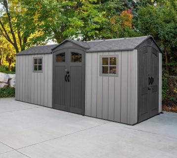 Lifetime Vega | Kunststoff Gartenhaus mit Boden | Grau | 2,1x5 m 