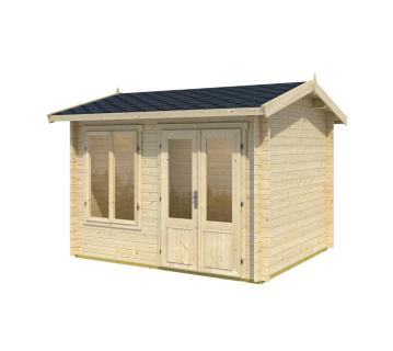 Lasita Maja Holz Gartenhaus Alex | Natur | 308x340x245 cm Komplettset