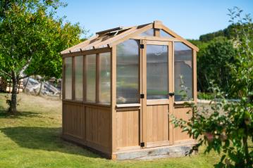 B-WARE Westmann Holz Gewächshaus Paul | Braun | 238x204x236 cm 