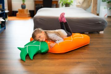 B-WARE Westmann Stoff Schwimminsel Ananas | Orange | 68x130x13 cm 