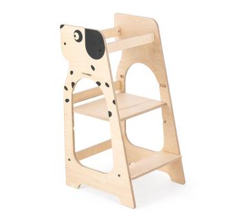 MamaToyz Holz Lernturm Kule Hund | Natur | 56x50x90 cm 
