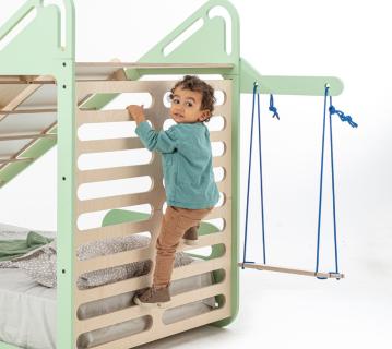 B-WARE MamaToyz Holz Schreibtisch & Schaukel | Zubehör für Montessori Bett Sleepy | Natur 