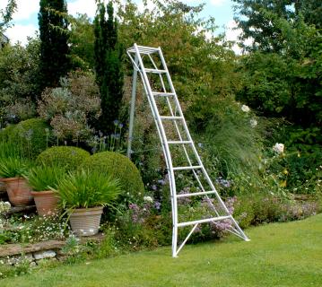 Niwaki Aluminium 3-Holm-Gartenleiter | Silber | 231x148x303 cm 