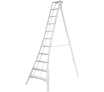 B-WARE Niwaki Aluminium 3-Holm-Gartenleiter höhenverstellbar | Silber | 268x140x361 cm 