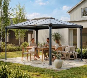 Palram - Canopia Martinique 4300 | Metall Pavillon mit festem Dach | 3x4 m 