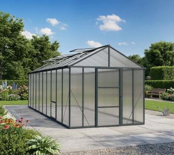 Palram - Canopia Aluminium Gewächshaus Glory 410 | Anthrazit | 603x244x268 cm 