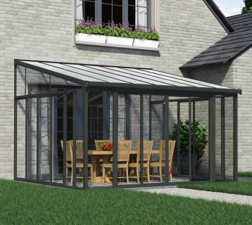 Palram - Canopia Aluminium Kaltwintergarten Sanremo | Anthrazit | 382x425x310 cm 