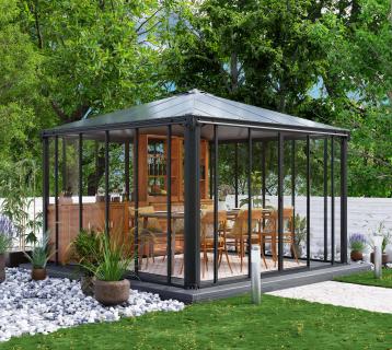 Palram - Canopia Aluminium Kaltwintergarten Ledro 3600 | Anthrazit | 360x360x295 cm 