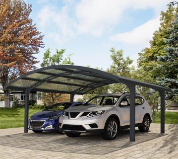 Palram - Canopia Aluminium Doppelcarport Arizona Wave 5000 gewellt | Anthrazit | 495x578x274 cm 
