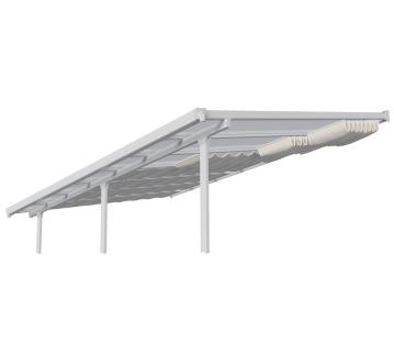 B-WARE Palram - Canopia Polyester Sonnensegel Terrassenüberdachung | Weiß | 5er-Set | 300x305 cm   