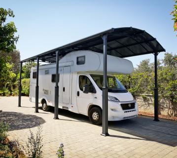 Palram - Canopia Aluminium Carport Arcadia Alpine 8500 | Anthrazit | 858x359x352 cm 