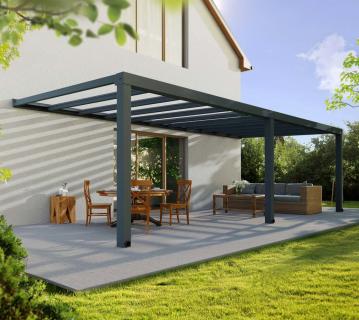 Palram - Canopia Aluminium Terrassenüberdachung Stockholm | Anthrazit | 341x810x324 cm 