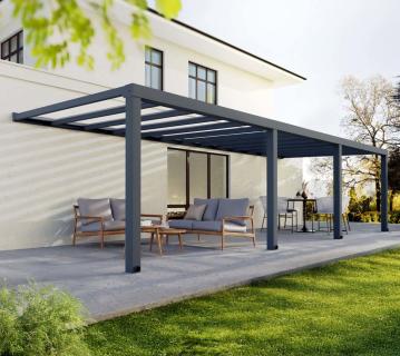 Palram - Canopia Aluminium Terrassenüberdachung Stockholm | Anthrazit | 341x950x324 cm 