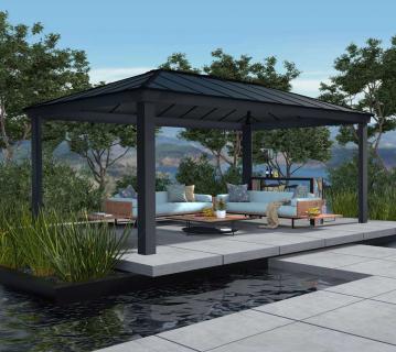 Palram - Canopia Aluminium Pavillon Dallas 6100 | Grau | 612x364x296 cm 
