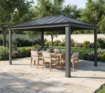 Palram - Canopia Aluminium Pavillon Dallas 6100 | Grau | 612x364x296 cm 