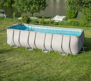 Summer Waves Elite Frame Pool | Aufstellpool rechteckig | Komplettset | Grau | 549x274x132 cm 