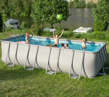 B-WARE Summer Waves Elite Frame Pool | Aufstellpool rechteckig | Komplettset | Grau | 549x274x132 cm 