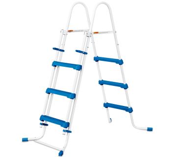 Summer Waves Stahl Poolleiter | Pool Zubehör | weiß/blau | 64x146 cm 