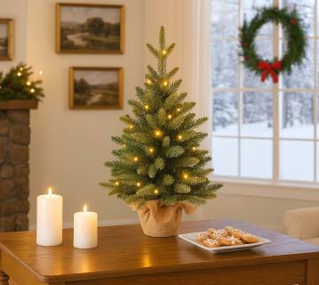 B-WARE Evergreen Aspen S+ | mini Weihnachtsbaum mit Beleuchtung | 60 cm 