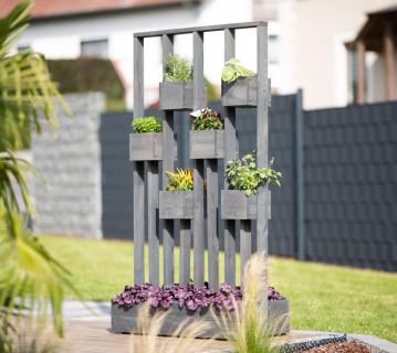Westmann Holz Pflanzenwand Ulla | Dunkelgrau | 90x45x170 cm 