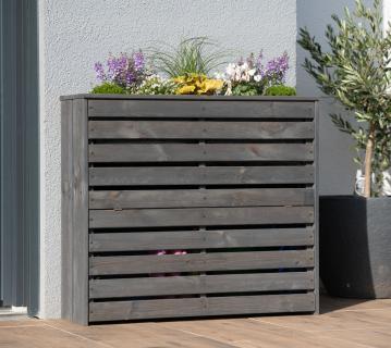Westmann Holz Pflanzkasten mit Stauraum Solo | Grau | 100x30x88 cm 