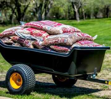 Polar Kunststoff Schubkarre Anhänger 623 Liter | Schwarz | 249x137x79 cm 