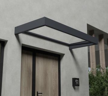 Palram - Canopia Metall Vordach Sophia Clear 2150 | Anthrazit | 95x215x17 cm 