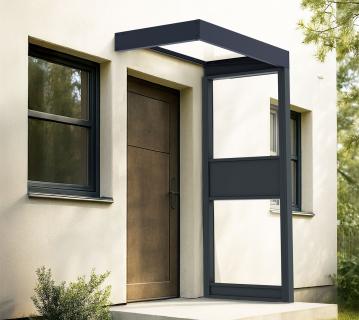 Palram - Canopia Sophia Clear 1600 | Vordach mit Seitenteil | Anthrazit 